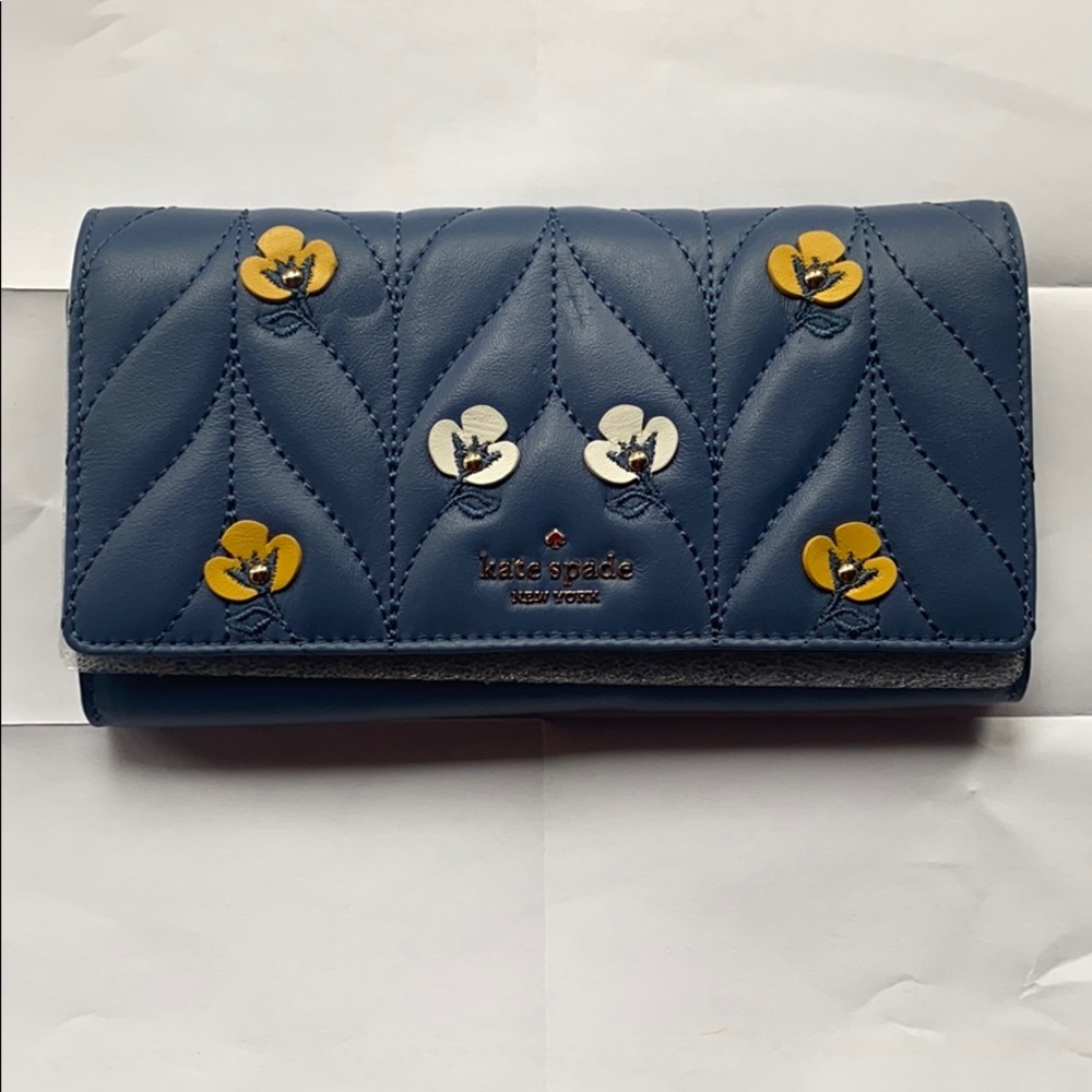 New Kate spade blue floral wallet - Picture 2 of 8